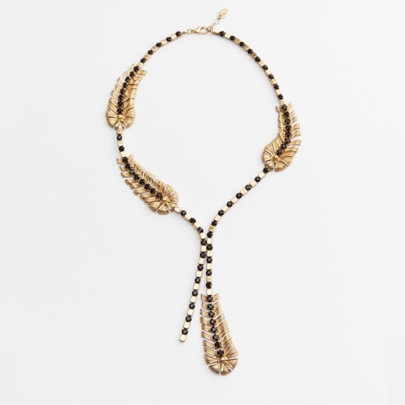 Zara Gold Feather Necklace - Picture 2 of 4